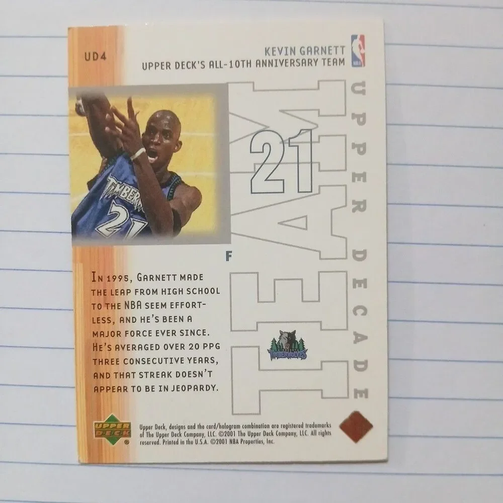 2001-02 Upper Deck - Upper Decade Kevin Garnett #UD4